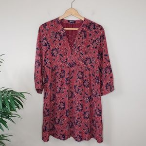 Madewell | Rust Assam Floral Silk Dress